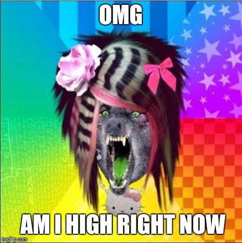Scene Wolf | OMG; AM I HIGH RIGHT NOW | image tagged in memes,scene wolf | made w/ Imgflip meme maker