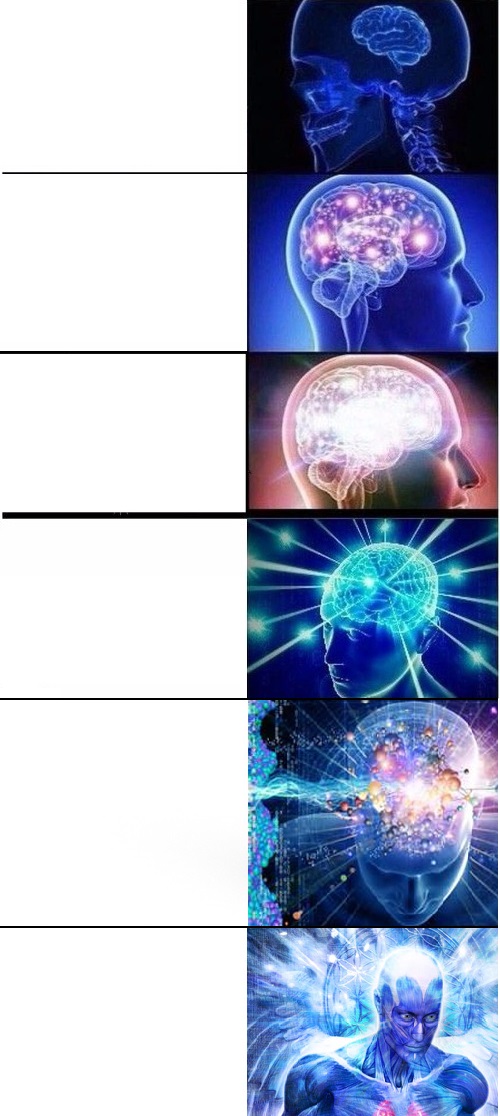 expanding brain extended Blank Meme Template