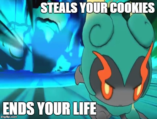 Marshadow wants your cookies | STEALS YOUR COOKIES; ENDS YOUR LIFE | image tagged in pokemon | made w/ Imgflip meme maker