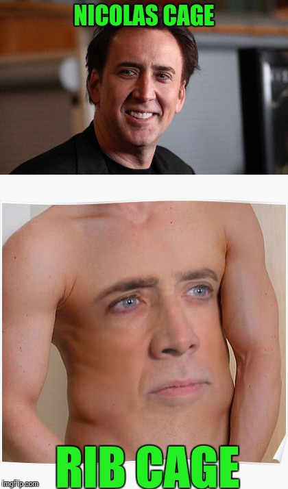 Oh no my eyes! | NICOLAS CAGE; RIB CAGE | image tagged in memes,nicolas cage | made w/ Imgflip meme maker