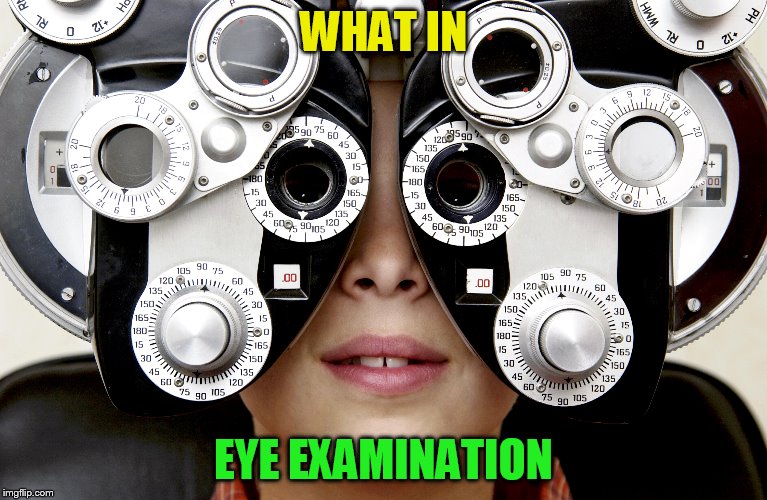 WHAT IN EYE EXAMINATION | made w/ Imgflip meme maker