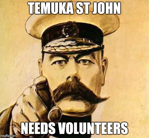 Your Country Needs YOU | TEMUKA ST JOHN; NEEDS VOLUNTEERS | image tagged in your country needs you | made w/ Imgflip meme maker