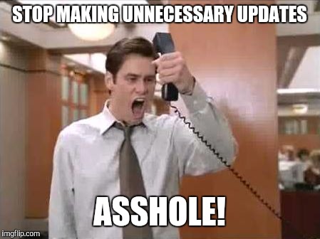 Everytime Facebook tells me my app is out of date | STOP MAKING UNNECESSARY UPDATES; ASSHOLE! | image tagged in liar liar stop breaking the law | made w/ Imgflip meme maker