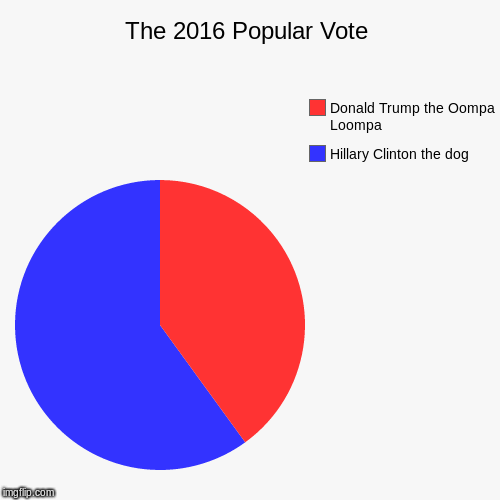 The 2016 Popular Vote | image tagged in funny,pie charts | made w/ Imgflip chart maker