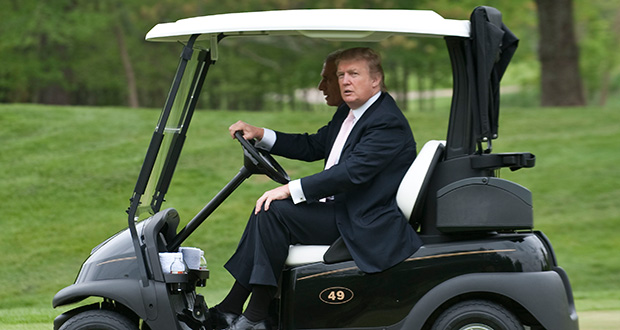 High Quality Trump on a Golf Cart Blank Meme Template