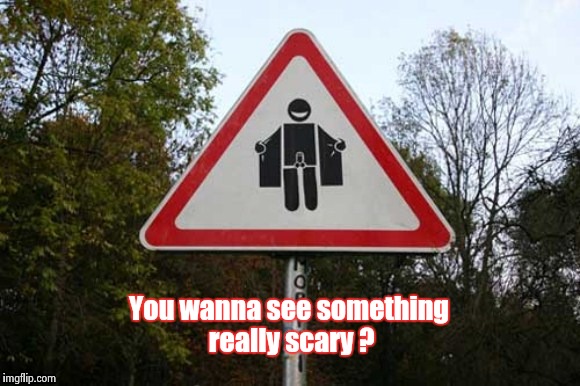 You wanna see something really scary ? | image tagged in strange sign | made w/ Imgflip meme maker