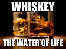 A Drink? | WHISKEY; THE WATER OF LIFE | image tagged in a drink | made w/ Imgflip meme maker