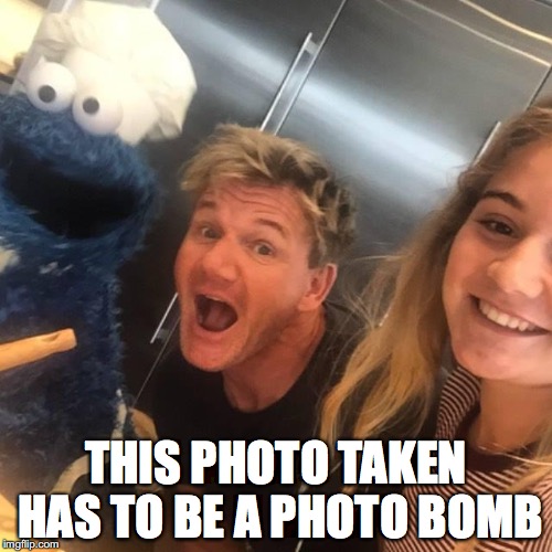 Gordon Ramsey Photo Bomb | THIS PHOTO TAKEN HAS TO BE A PHOTO BOMB | image tagged in chef gordon ramsay,photo bomb,memes | made w/ Imgflip meme maker