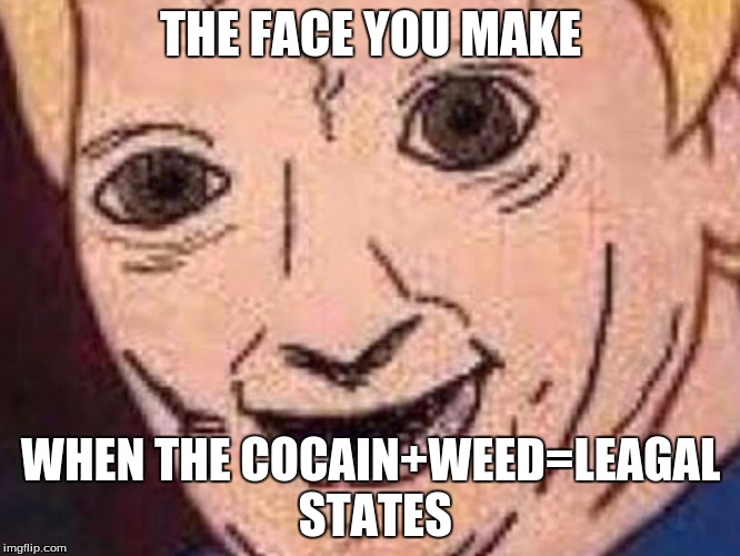 Shaggy thuis isnt weed | THE FACE YOU MAKE; WHEN THE COCAIN+WEED=LEAGAL STATES | image tagged in shaggy thuis isnt weed | made w/ Imgflip meme maker