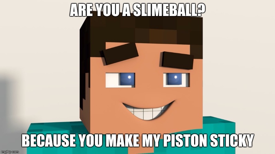 Steve (Minecraft) | ARE YOU A SLIMEBALL? BECAUSE YOU MAKE MY PISTON STICKY | image tagged in steve minecraft | made w/ Imgflip meme maker