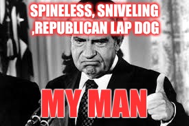 SPINELESS, SNIVELING ,REPUBLICAN LAP DOG MY MAN | made w/ Imgflip meme maker