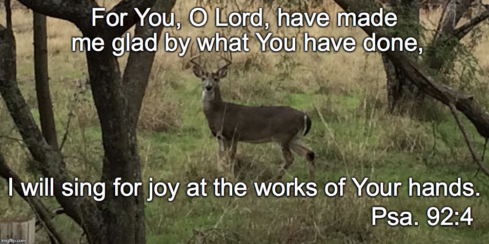 For You, O Lord, have made me glad by what You have done, I will sing for joy at the works of Your hands. Psa. 92:4 | image tagged in works | made w/ Imgflip meme maker