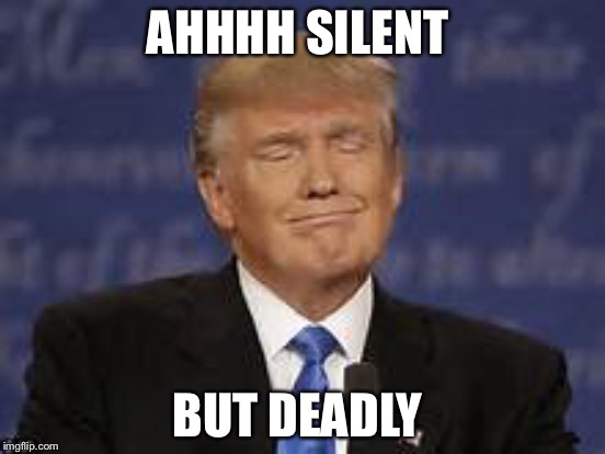 Passing gas | AHHHH SILENT BUT DEADLY | image tagged in fart,trump | made w/ Imgflip meme maker