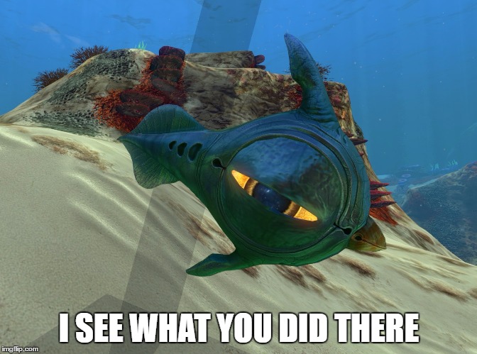I SEE WHAT YOU DID THERE | image tagged in subnautica,peeper,i see what you did there | made w/ Imgflip meme maker