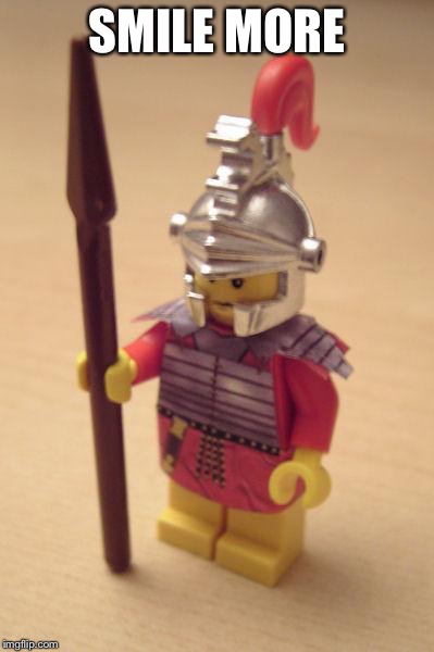 I found a roman atwood lego :) | SMILE MORE | image tagged in roman warrior lego | made w/ Imgflip meme maker