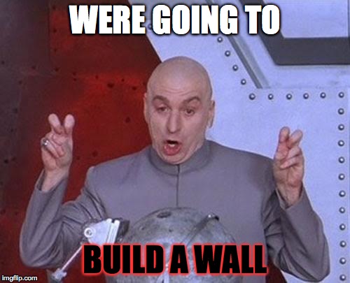 Dr Evil Laser Meme | WERE GOING TO; BUILD A WALL | image tagged in memes,dr evil laser | made w/ Imgflip meme maker