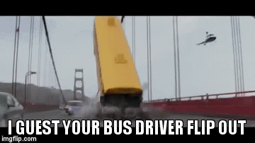 Bus | I GUEST YOUR BUS DRIVER FLIP OUT | image tagged in gifs | made w/ Imgflip video-to-gif maker