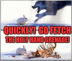 Monty Python | QUICKLY!  GO FETCH; THE HOLY HAND GRENADE! | image tagged in memes | made w/ Imgflip meme maker