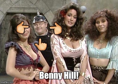 I remember watching both Monty Python and Benny Hill very very late at night when I was a kid. | Benny Hill! | image tagged in memes,monty python week,benny hill | made w/ Imgflip meme maker