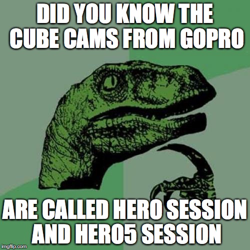 Philosoraptor | DID YOU KNOW THE CUBE CAMS FROM GOPRO; ARE CALLED HERO SESSION AND HERO5 SESSION | image tagged in memes,philosoraptor | made w/ Imgflip meme maker