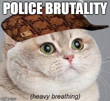Heavy Breathing Cat | POLICE BRUTALITY | image tagged in memes,heavy breathing cat,scumbag | made w/ Imgflip meme maker