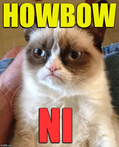 Grumpy Cat Meme | HOWBOW NI | image tagged in memes,grumpy cat | made w/ Imgflip meme maker