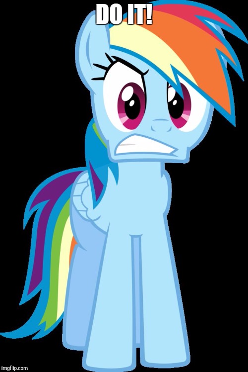 mad Rainbow Dash | DO IT! | image tagged in mad rainbow dash | made w/ Imgflip meme maker