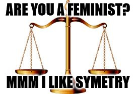 ARE YOU A FEMINIST? MMM I LIKE SYMETRY | image tagged in symetry | made w/ Imgflip meme maker