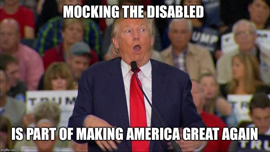 MOCKING THE DISABLED IS PART OF MAKING AMERICA GREAT AGAIN | made w/ Imgflip meme maker