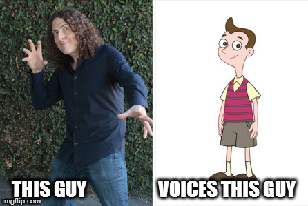 THIS GUY                     VOICES THIS GUY | image tagged in milo murphy | made w/ Imgflip meme maker