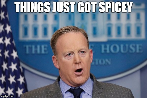 THINGS JUST GOT SPICEY | image tagged in spicer | made w/ Imgflip meme maker