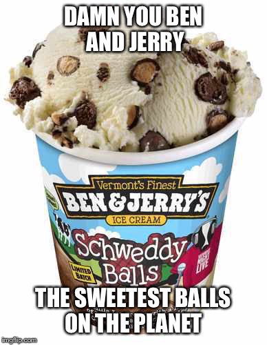 DAMN YOU BEN AND JERRY THE SWEETEST BALLS ON THE PLANET | made w/ Imgflip meme maker