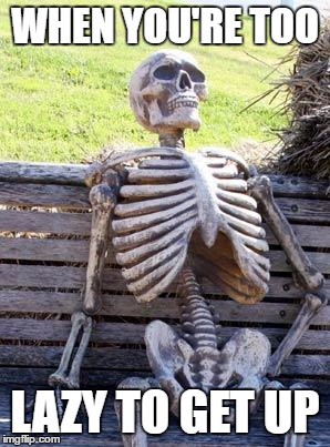 Waiting Skeleton | WHEN YOU'RE TOO; LAZY TO GET UP | image tagged in memes,waiting skeleton | made w/ Imgflip meme maker