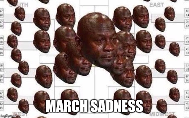 Jordan crying face march madness sadness | MARCH SADNESS | image tagged in jordan crying face march madness sadness | made w/ Imgflip meme maker