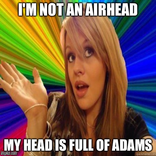 I'M NOT AN AIRHEAD MY HEAD IS FULL OF ADAMS | made w/ Imgflip meme maker