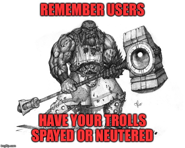 For the right troll I'll do this for free | REMEMBER USERS; HAVE YOUR TROLLS SPAYED OR NEUTERED | image tagged in troll smasher | made w/ Imgflip meme maker