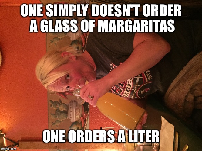 ONE SIMPLY DOESN'T ORDER A GLASS OF MARGARITAS; ONE ORDERS A LITER | image tagged in margarita | made w/ Imgflip meme maker