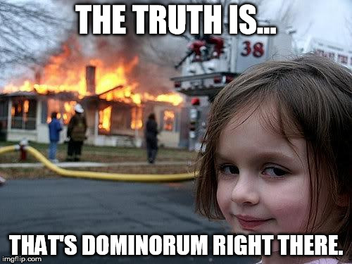 fire girl | THE TRUTH IS... THAT'S DOMINORUM RIGHT THERE. | image tagged in fire girl | made w/ Imgflip meme maker