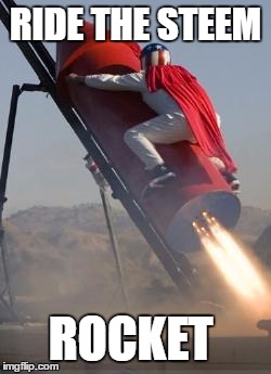 Big red rocket | RIDE THE STEEM; ROCKET | image tagged in big red rocket | made w/ Imgflip meme maker