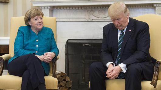 High Quality Trump Merkel Blank Meme Template