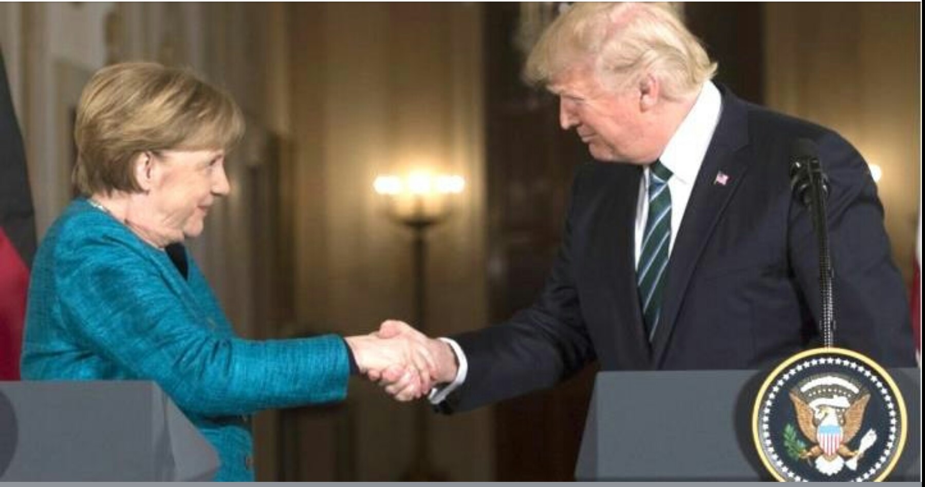 High Quality Trump Merkel  Blank Meme Template