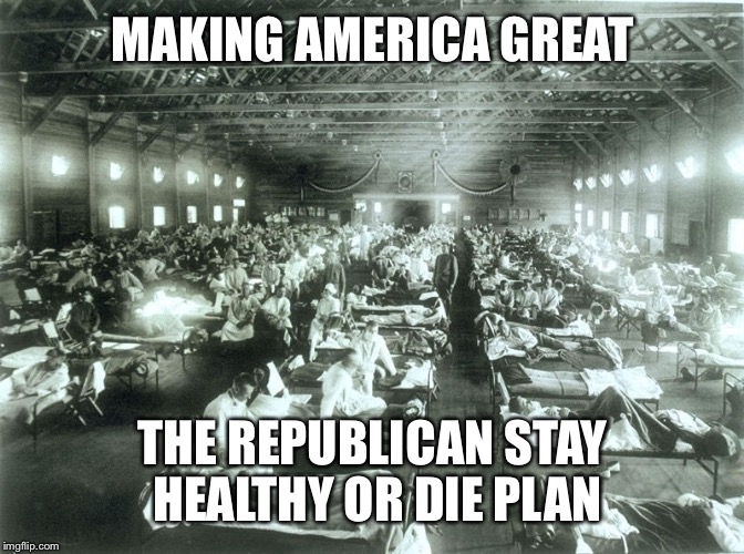 MAKING AMERICA GREAT THE REPUBLICAN STAY HEALTHY OR DIE PLAN | made w/ Imgflip meme maker