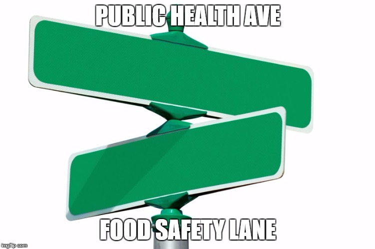 Blank Street Signs | PUBLIC HEALTH AVE; FOOD SAFETY LANE | image tagged in blank street signs | made w/ Imgflip meme maker
