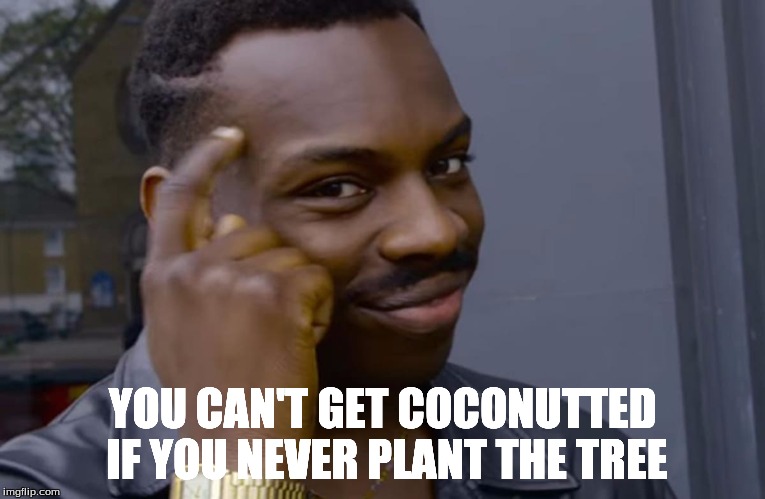 YOU CAN'T GET COCONUTTED IF YOU NEVER PLANT THE TREE | made w/ Imgflip meme maker