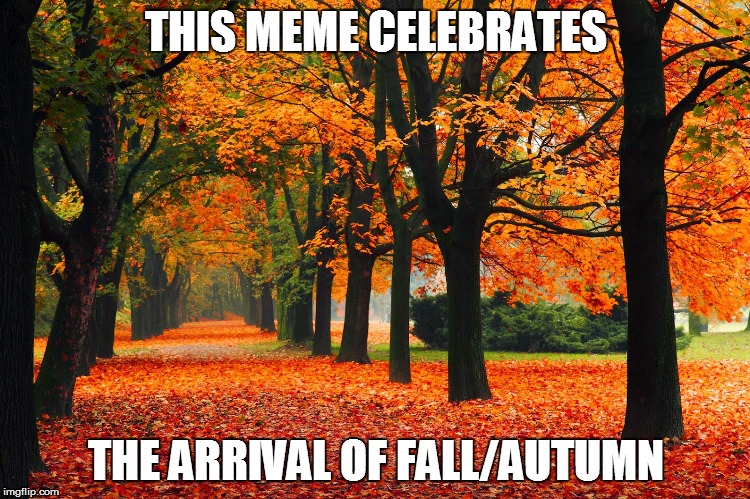 March 20 | THIS MEME CELEBRATES; THE ARRIVAL OF FALL/AUTUMN | image tagged in memes,fall season | made w/ Imgflip meme maker