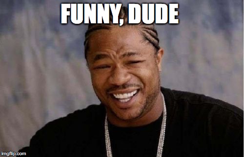 Yo Dawg Heard You Meme | FUNNY, DUDE | image tagged in memes,yo dawg heard you | made w/ Imgflip meme maker