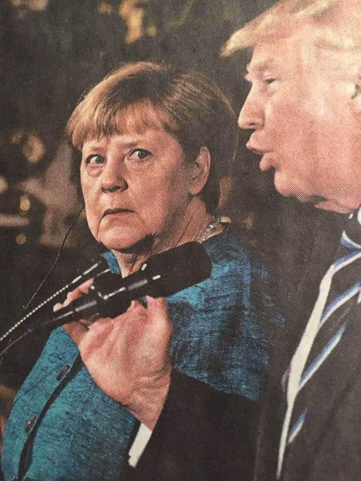 Merkel and Trump WTF moment Blank Meme Template