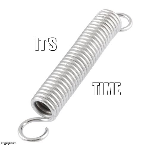 IT'S; TIME | image tagged in spring,puns,springtime,warm weather,flowers,humor | made w/ Imgflip meme maker