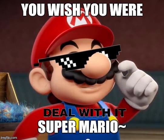 Mario Deal With It | YOU WISH YOU WERE; SUPER MARIO~ | image tagged in mario deal with it | made w/ Imgflip meme maker
