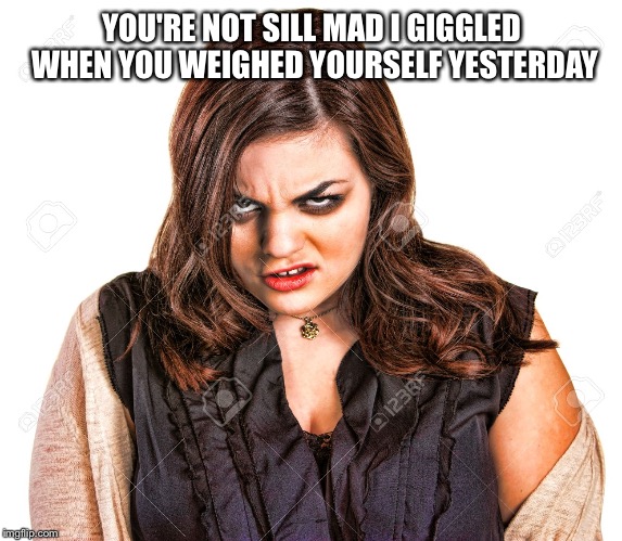 YOU'RE NOT SILL MAD I GIGGLED  WHEN YOU WEIGHED YOURSELF YESTERDAY | made w/ Imgflip meme maker